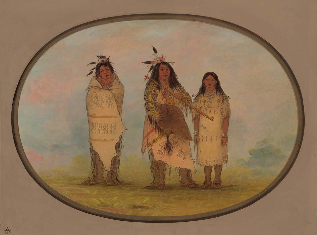 Un chef Cheyenne, sa femme et un homme-médecine - George Catlin