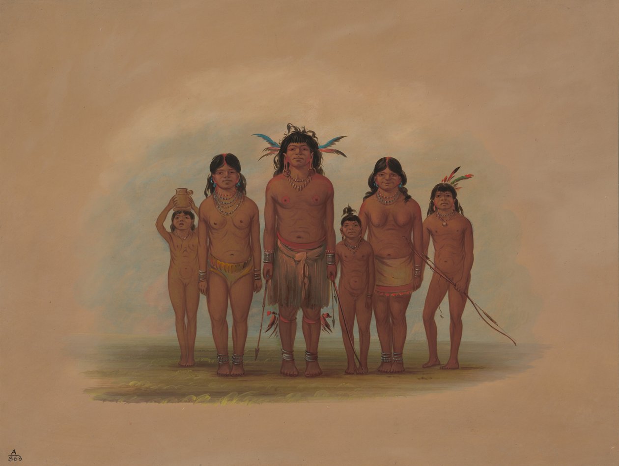 Une famille indienne Connibo, 1854-1869 - George Catlin