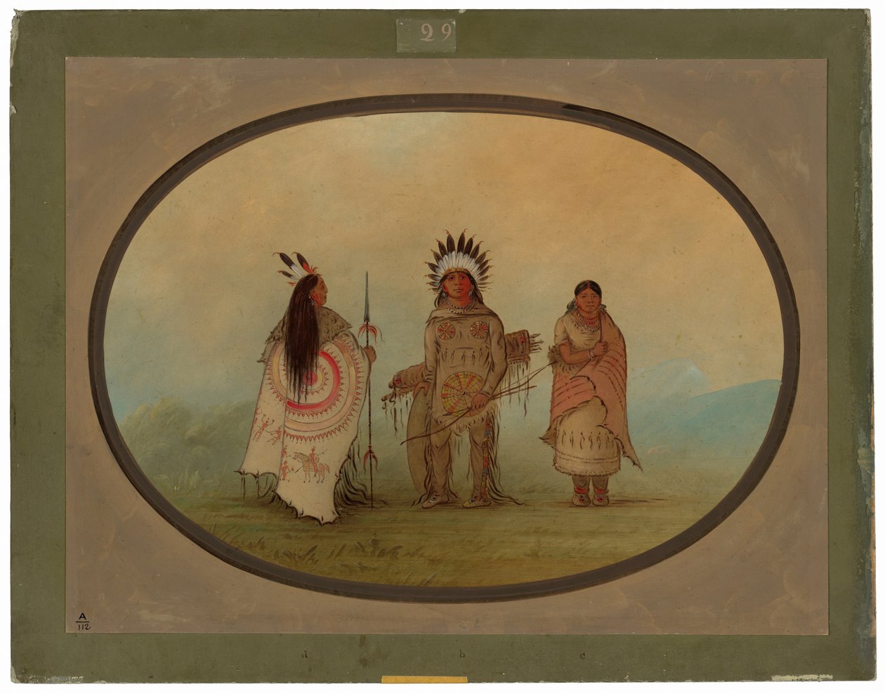 Un Chef Crow, un Guerrier, et sa Femme - George Catlin