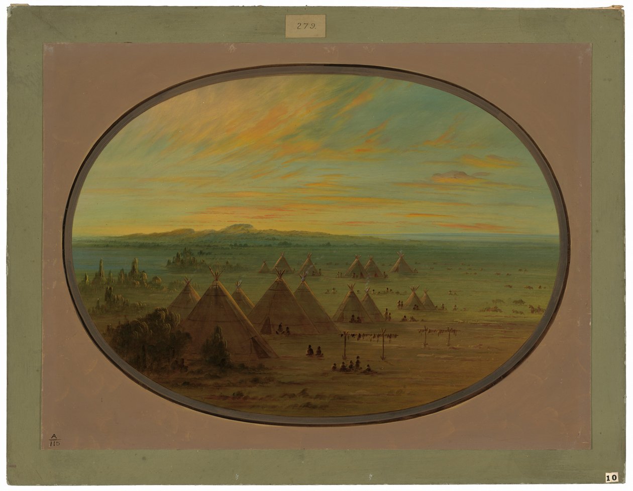 Un village Crow sur la rivière Salmon - George Catlin