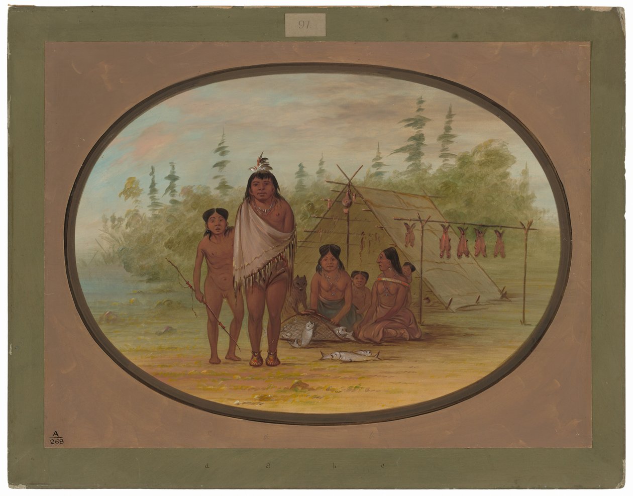 Un chef Flathead avec sa famille - George Catlin