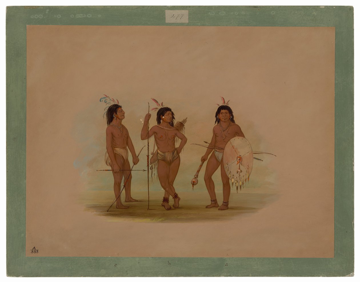 Un chef Puelchee et deux jeunes guerriers - George Catlin