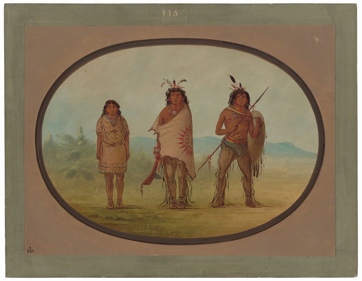 Un chef Yuma, sa fille et un guerrier - George Catlin