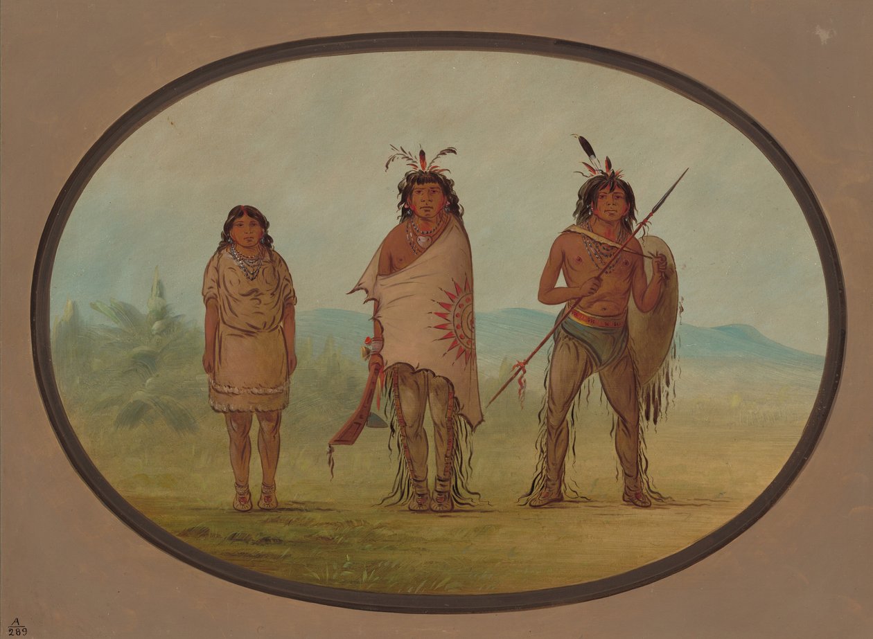 Un chef Yuma, sa fille et un guerrier - George Catlin
