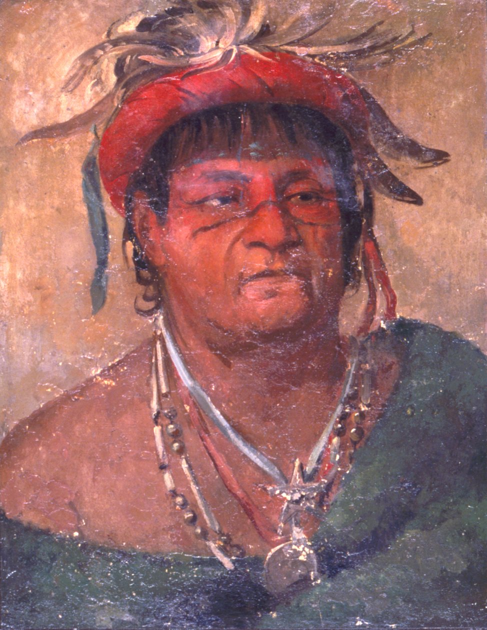 Aúh-ka-nah-paw-wáh, Terre debout, un vieux et valeureux guerrier - George Catlin