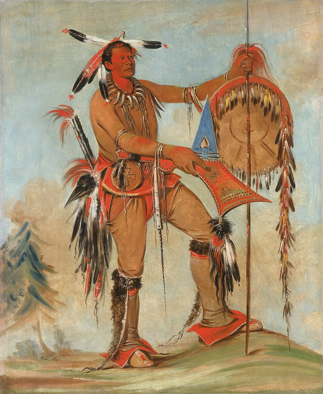 Ah-móu-a, La Baleine, un des principaux braves de Kee-o-kúk, 1835 - George Catlin