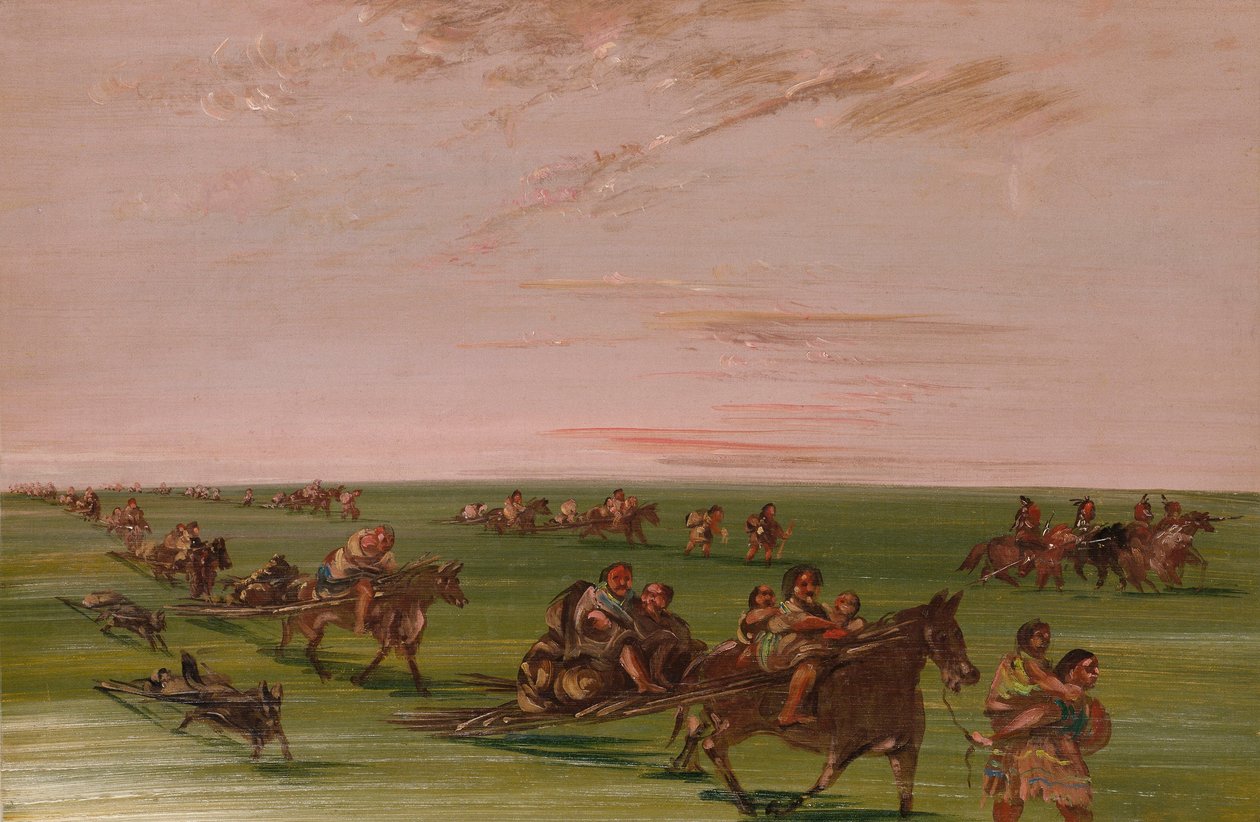 Band of Sioux Moving Camp - George Catlin