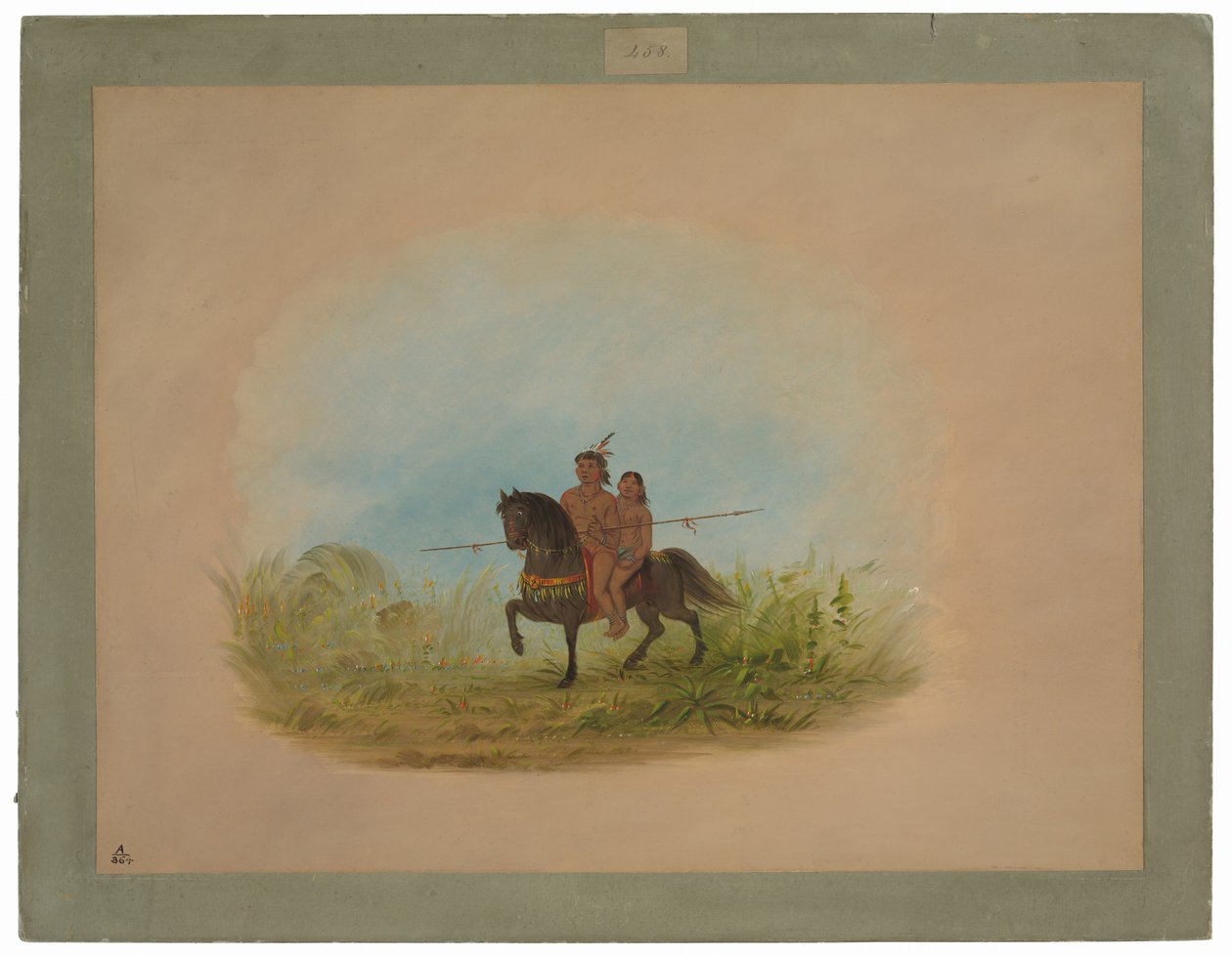 Mariée et marié à cheval - Connibo - George Catlin