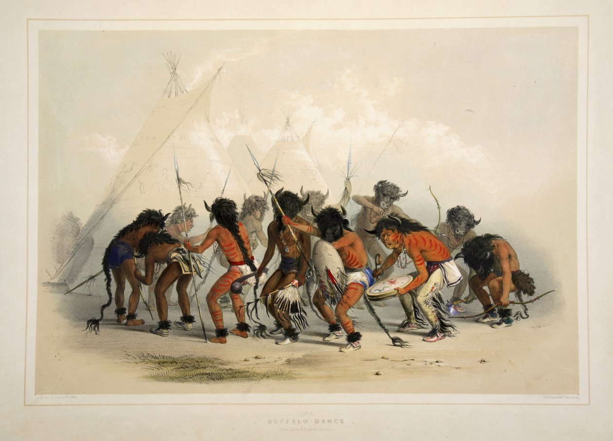 Danse du bison, tirée du Portfolio des Indiens d