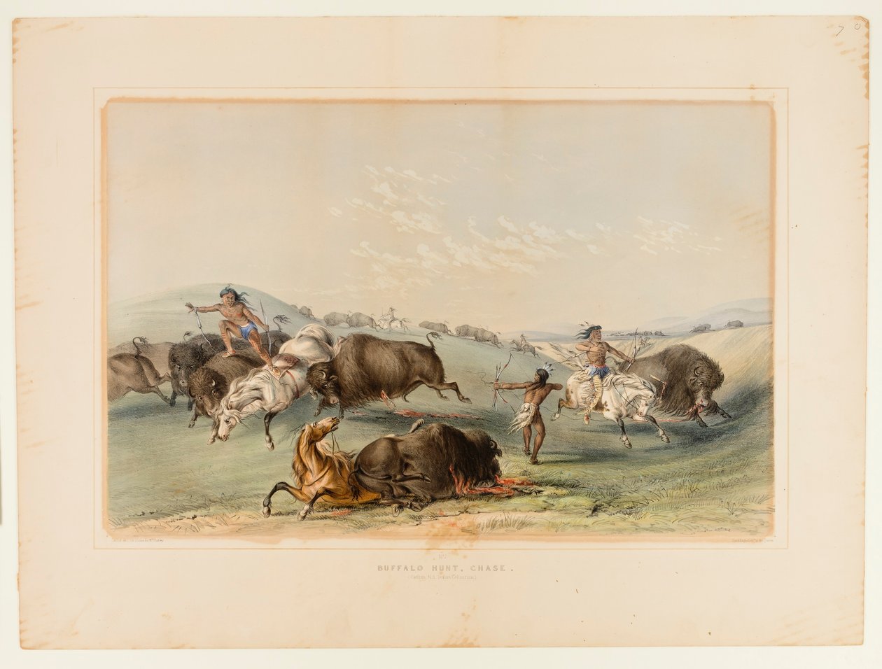 Buffalo Hunt, Chase No. 7 - George Catlin