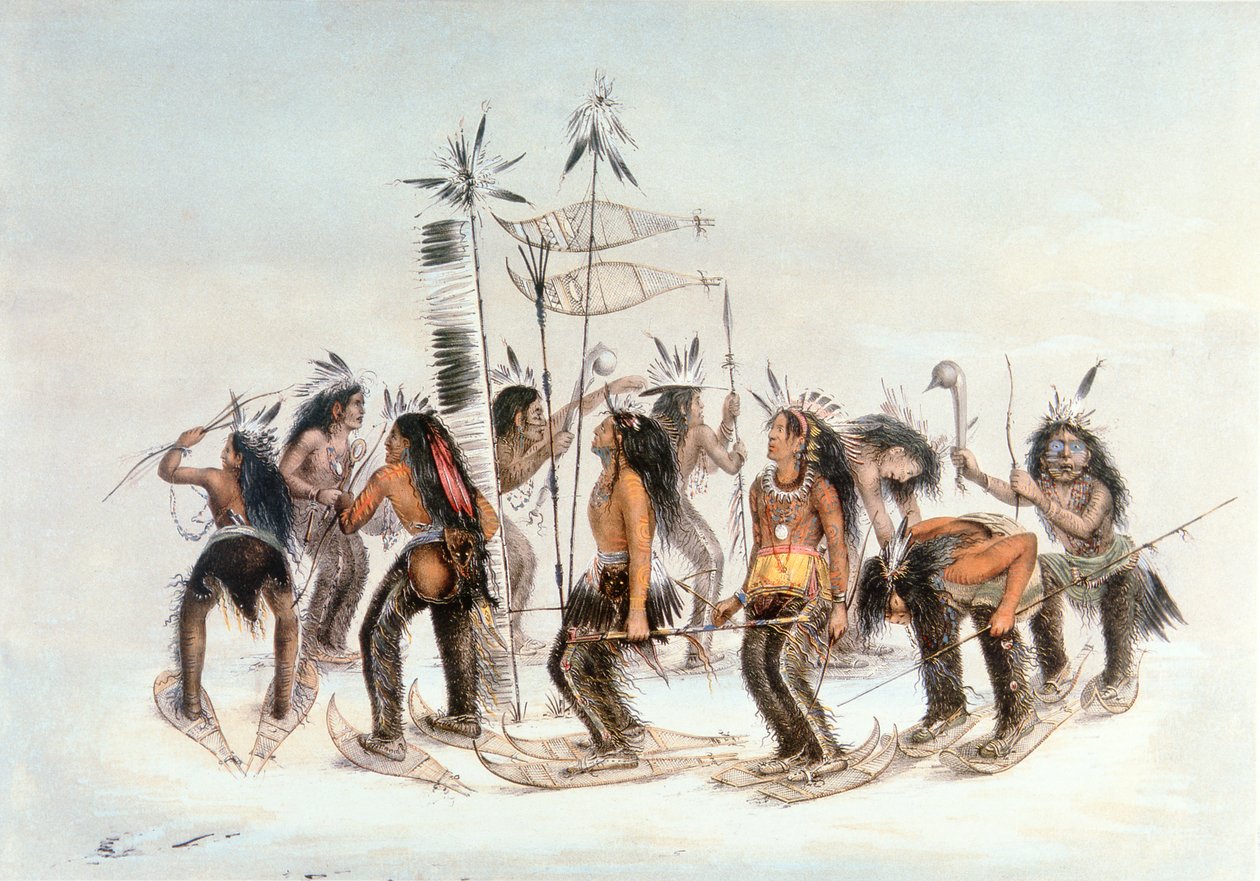 Danse en raquettes des Chippewa, vers 1835 - George Catlin