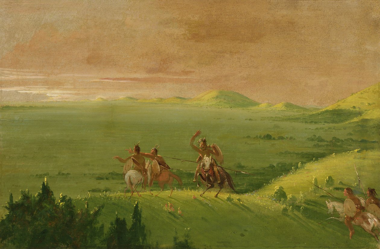 Partie de guerre comanche, chef découvrant l
