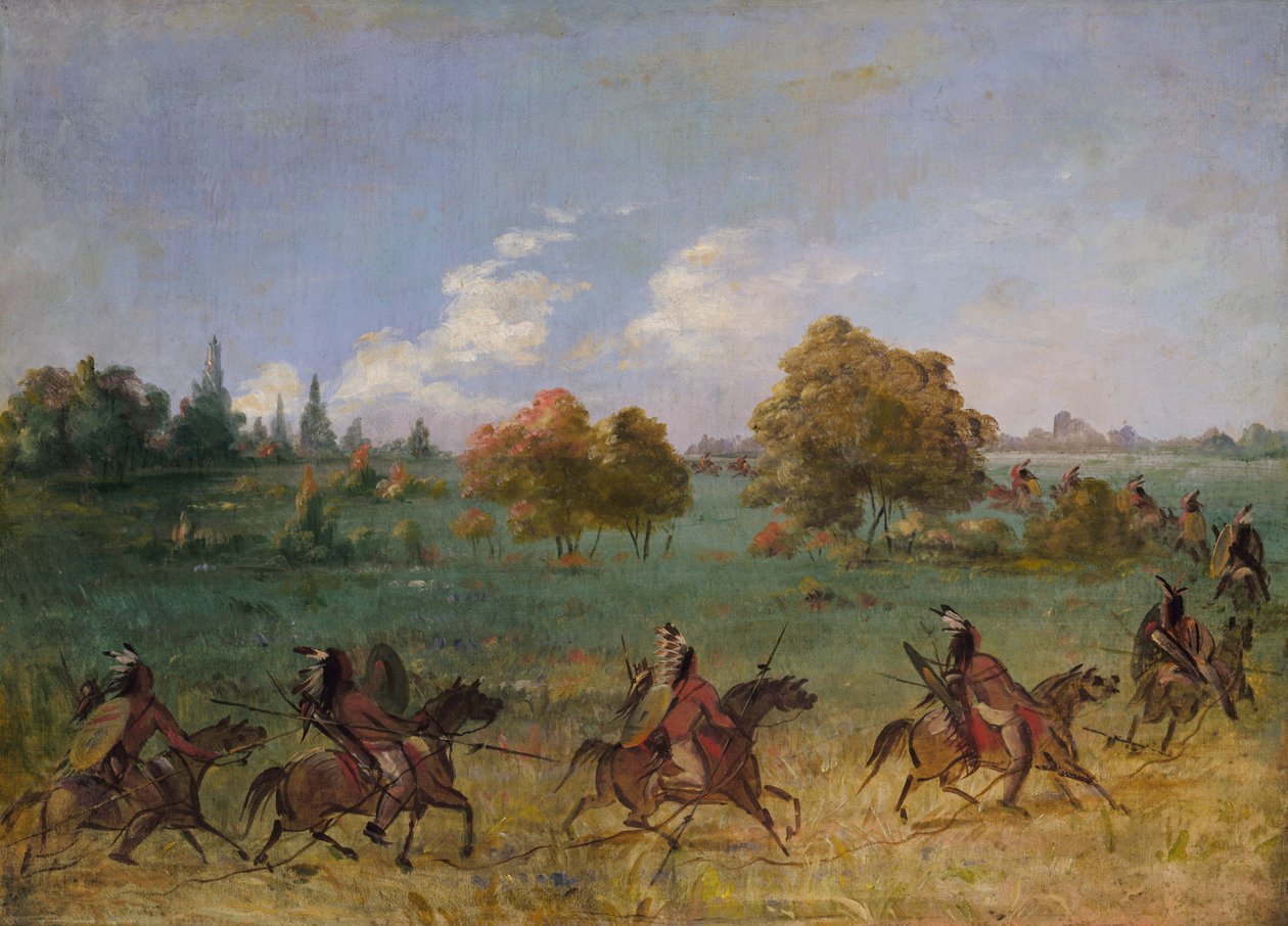 Partie de guerre Comanche en marche, entièrement équipée, 1846-1848 - George Catlin