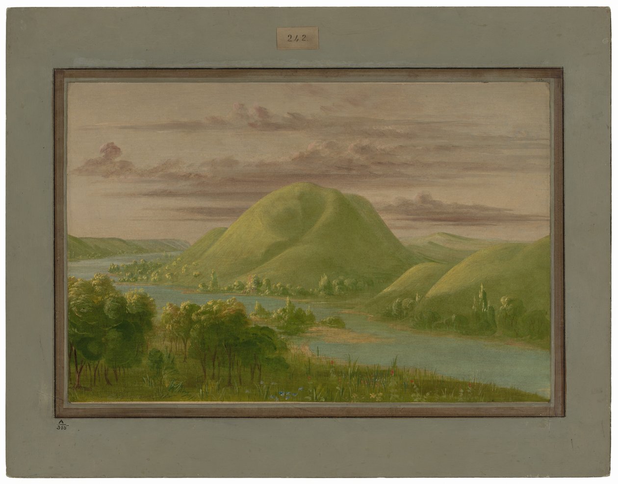 Falaises herbeuses curieuses, rivière Saint-Pierre - George Catlin