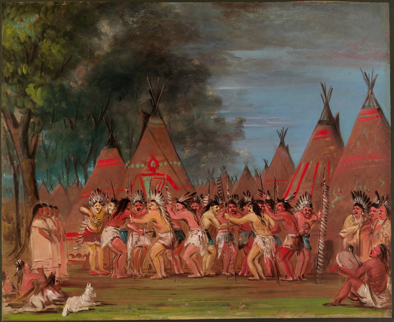 Danse des chefs, embouchure de la rivière Teton - George Catlin