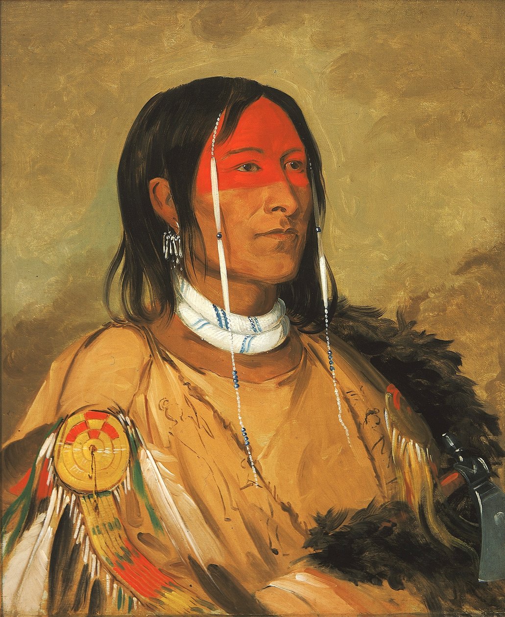 Eeh-tow-wées-ka-zeet, celui qui a les yeux derrière lui (aussi connu sous le nom de Broken Arm), un grand courageux - George Catlin