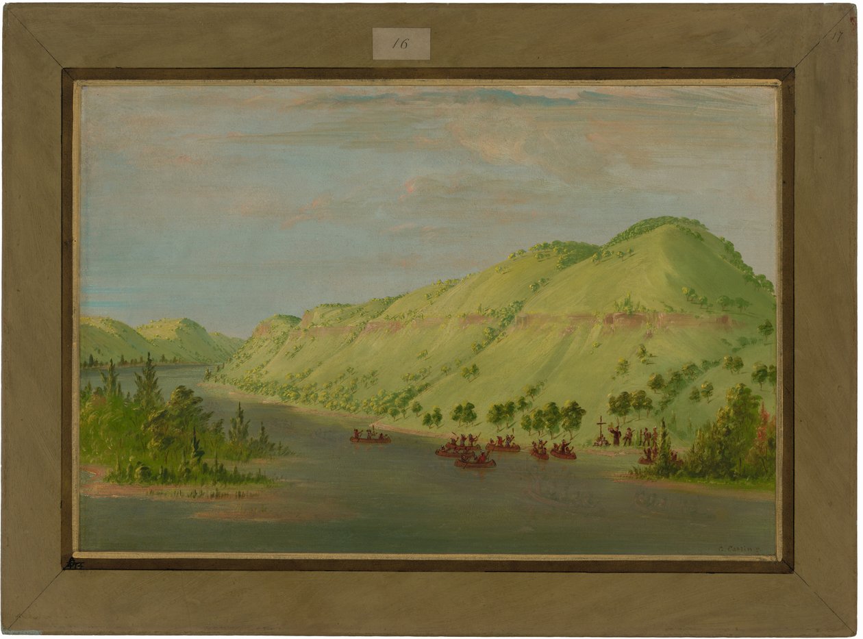 Le père Hennepin quittant le Mississippi pour rejoindre La Salle. 8 mai 1680 - George Catlin