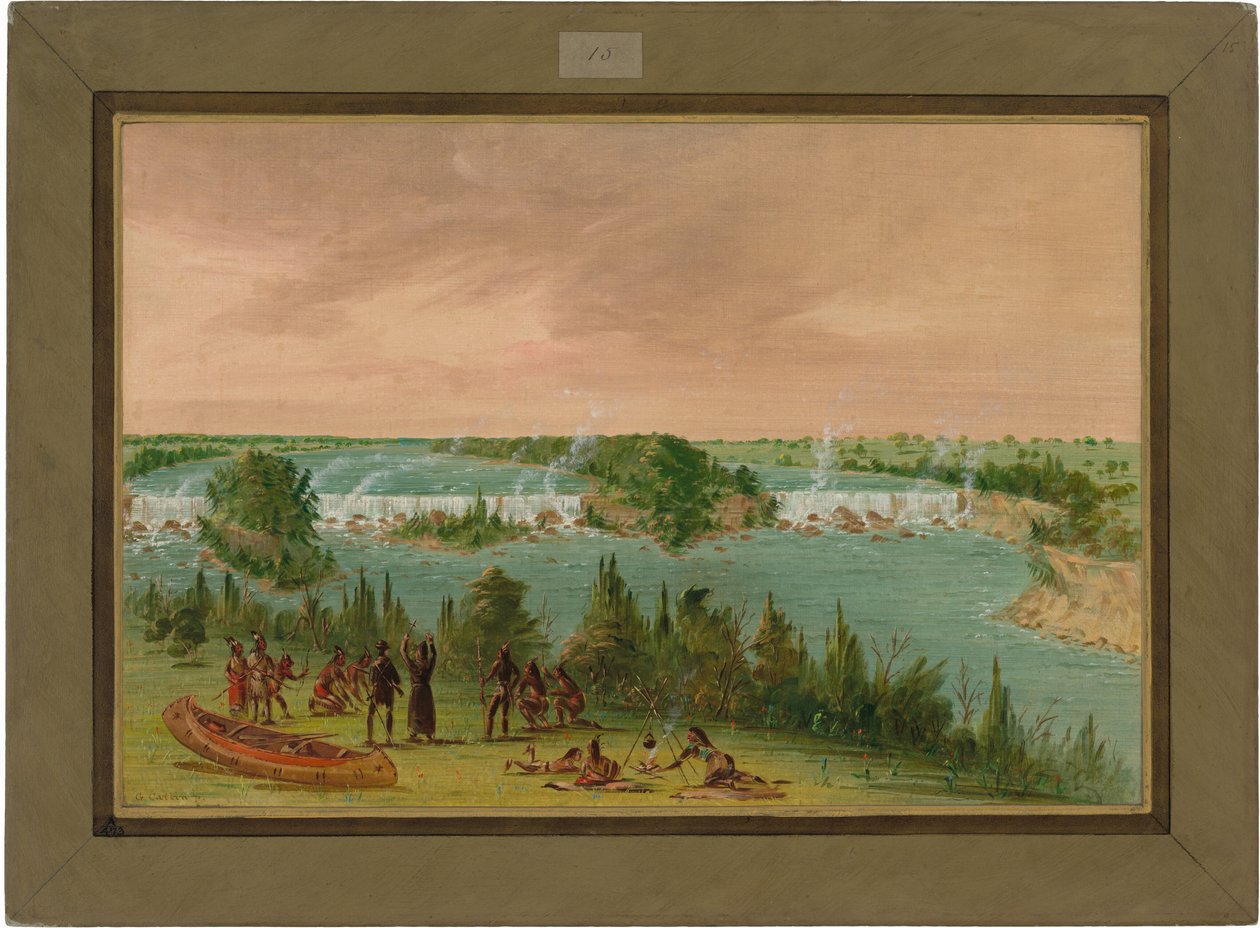 Le père Hennepin et ses compagnons aux chutes de Saint-Antoine. 1er mai 1680 - George Catlin