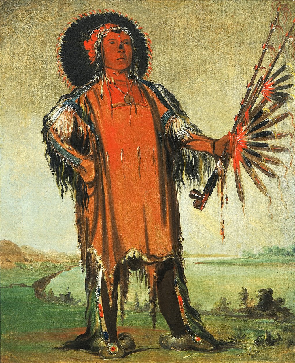 Ha-na-tá-nu-maúk, chef des loups, chef de la tribu - George Catlin