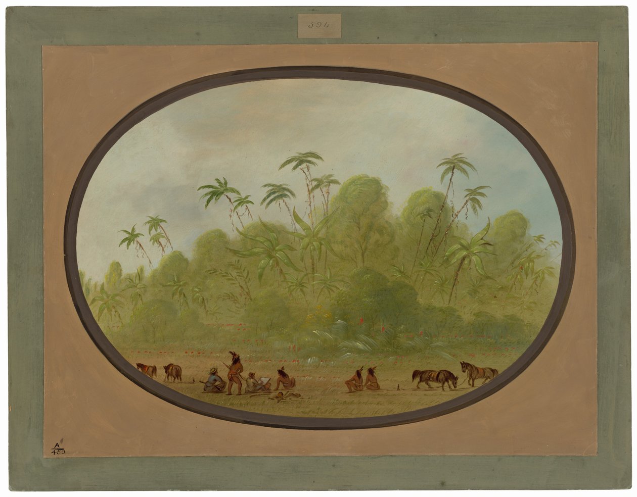 Halte pour faire une esquisse - George Catlin