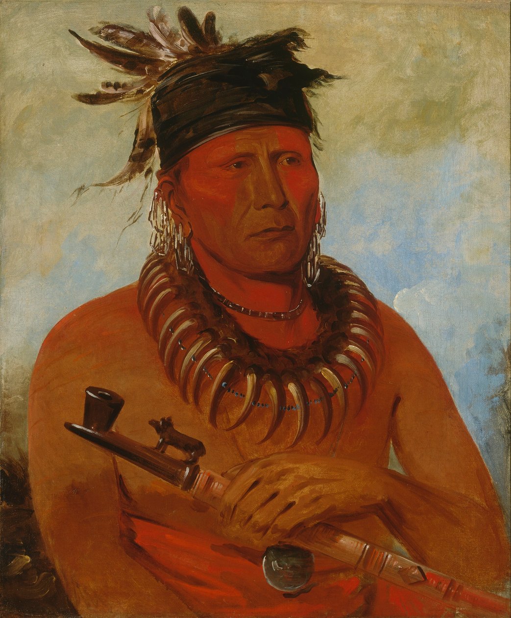 Háw-che-ke-súg-ga, celui qui tue les Osages, chef de la tribu - George Catlin