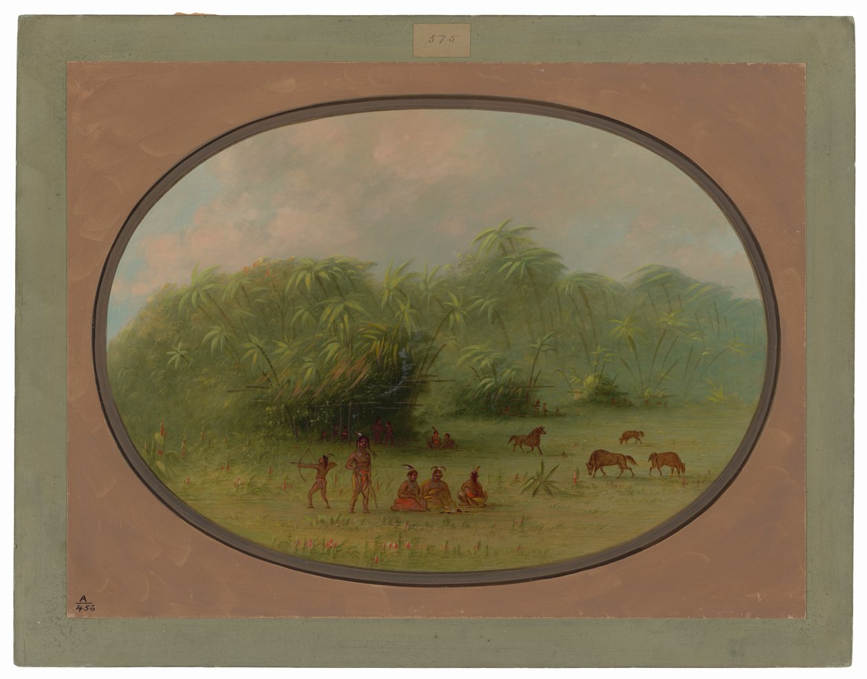 Indiens et chevaux dans la forêt - George Catlin