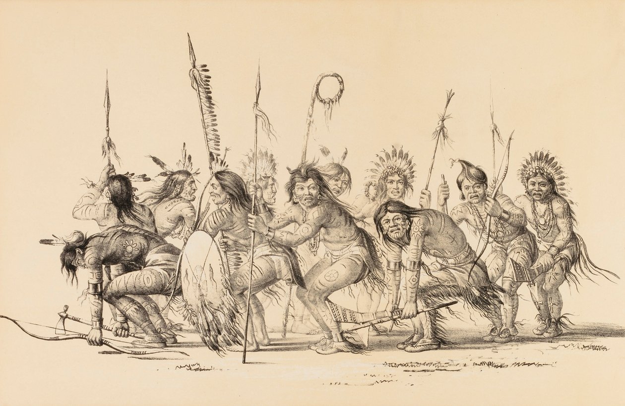 Indiens en cercle, dansant--no. 30 - George Catlin