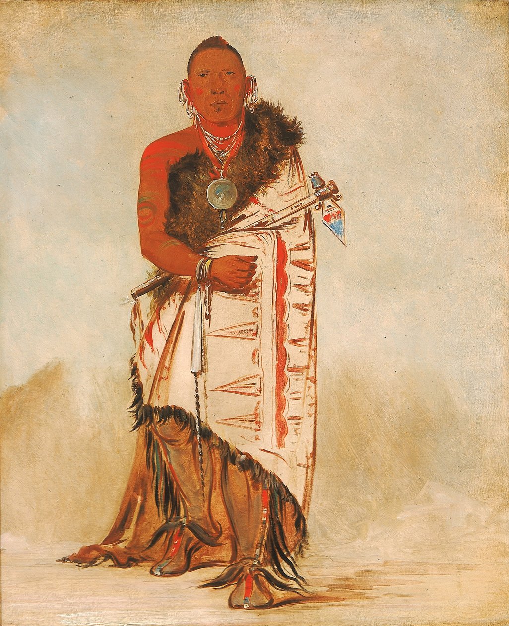 Ki-hó-go-waw-shú-shee, chef courageux, chef de la tribu - George Catlin
