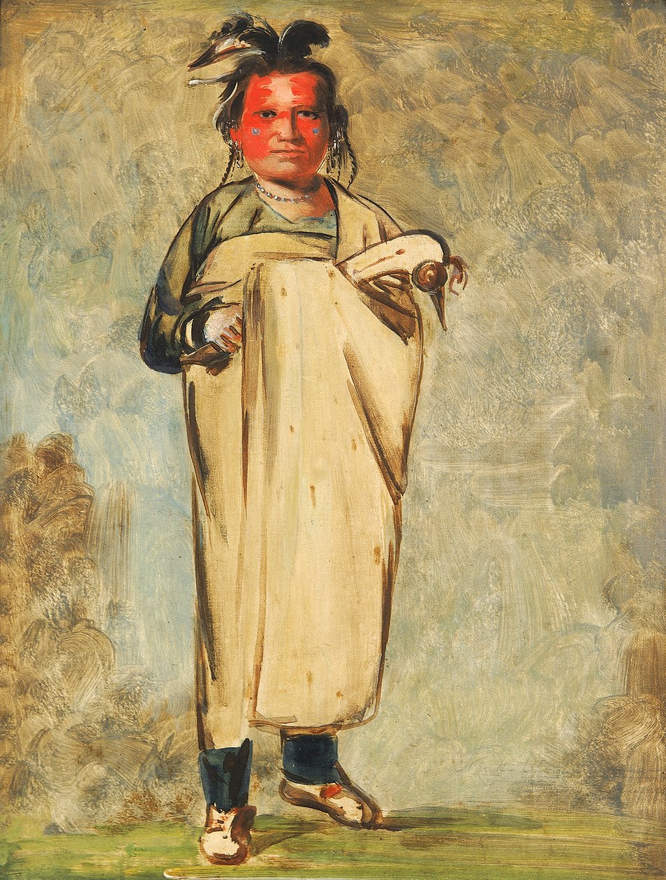 Káw-kaw-ne-chóo-a, un Brave, 1828 - George Catlin