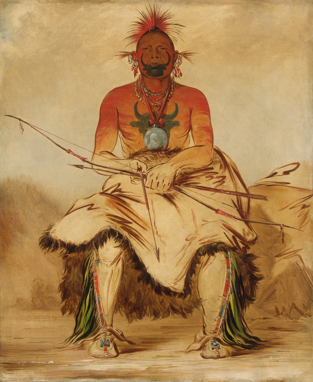 La-dóo-ke-a, Buffalo Bull, un grand guerrier pawnee - George Catlin