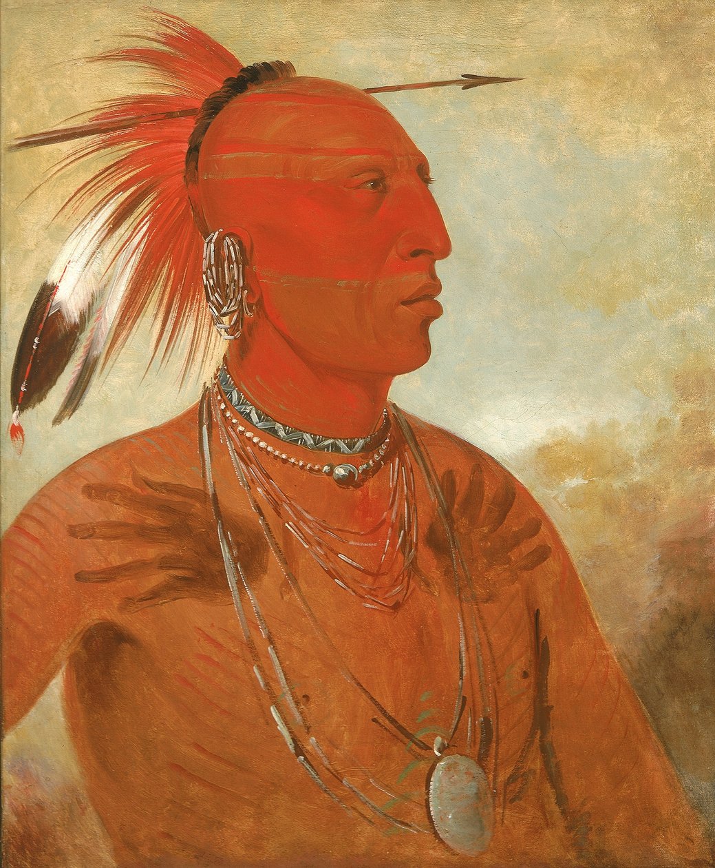 La-wáh-he-coots-la-sháw-no, chef courageux, un Skidi (loup) Pawnee - George Catlin