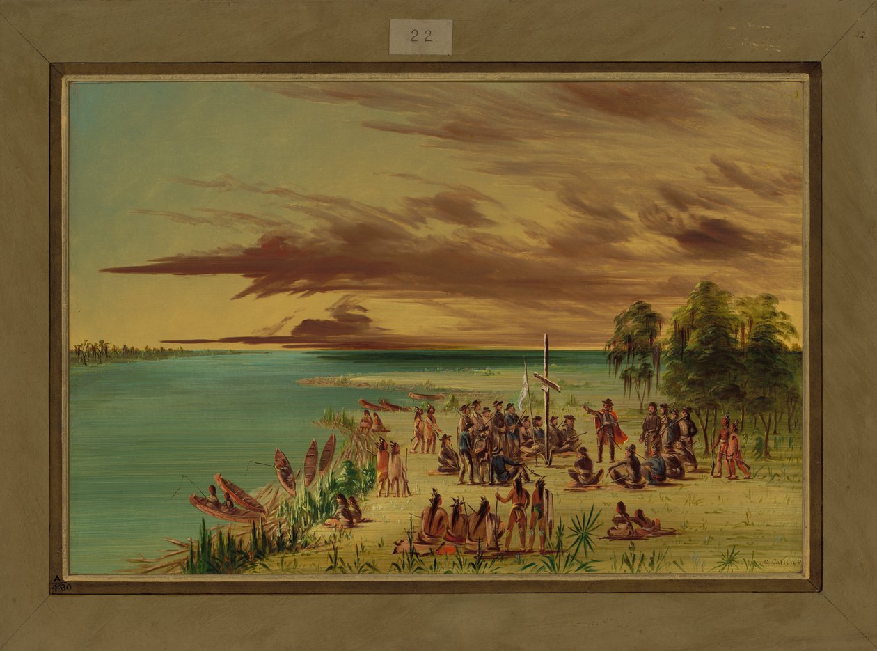 La Salle revendiquant la Louisiane pour la France, 9 avril 1682, 1847-48 - George Catlin