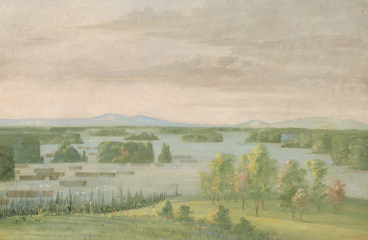 Lac du Cygne (Swan Lake), Near the Coteau des Prairies - George Catlin
