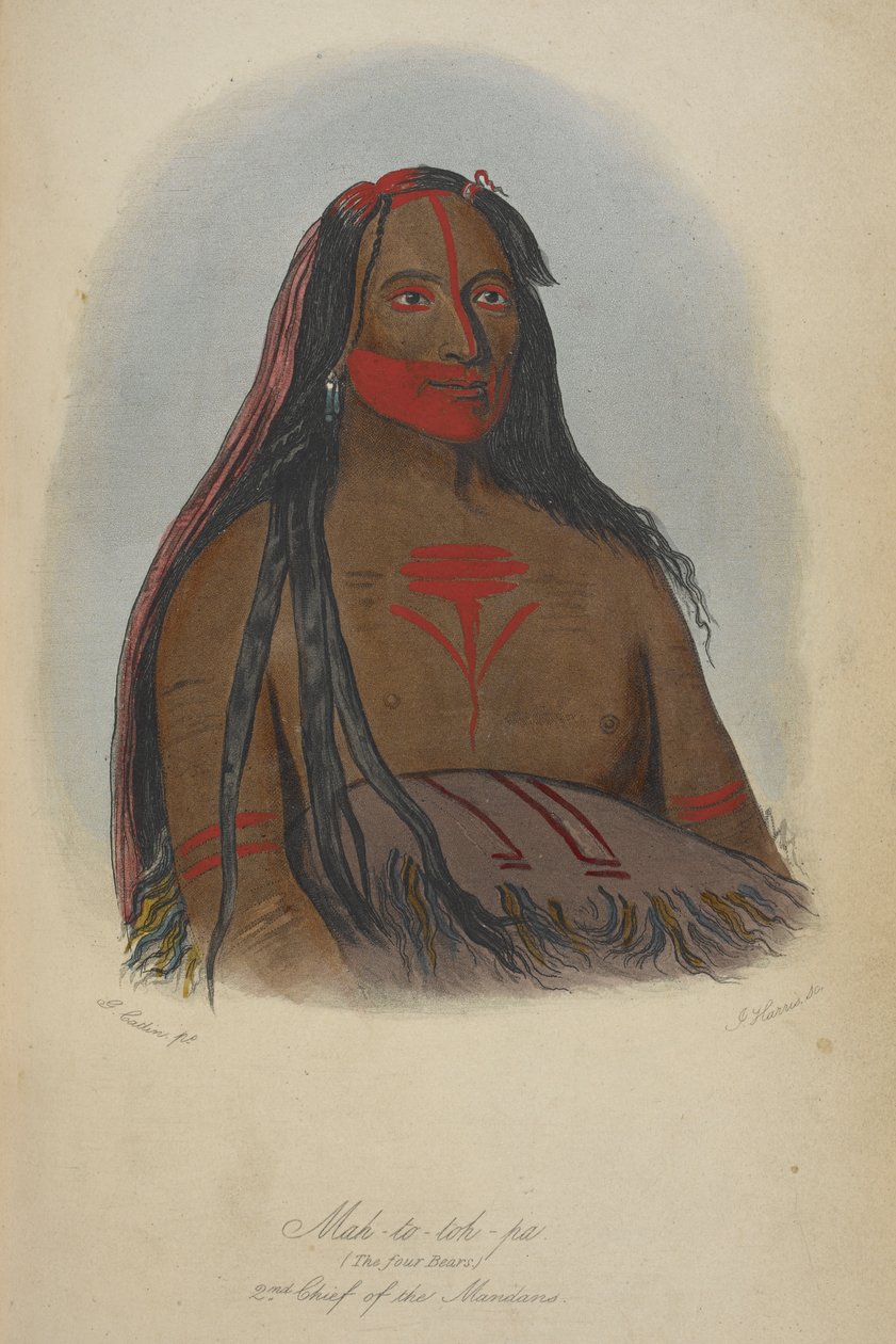 Mah-to-toh-pa (les quatre ours) 2e chef des Mandans - George Catlin