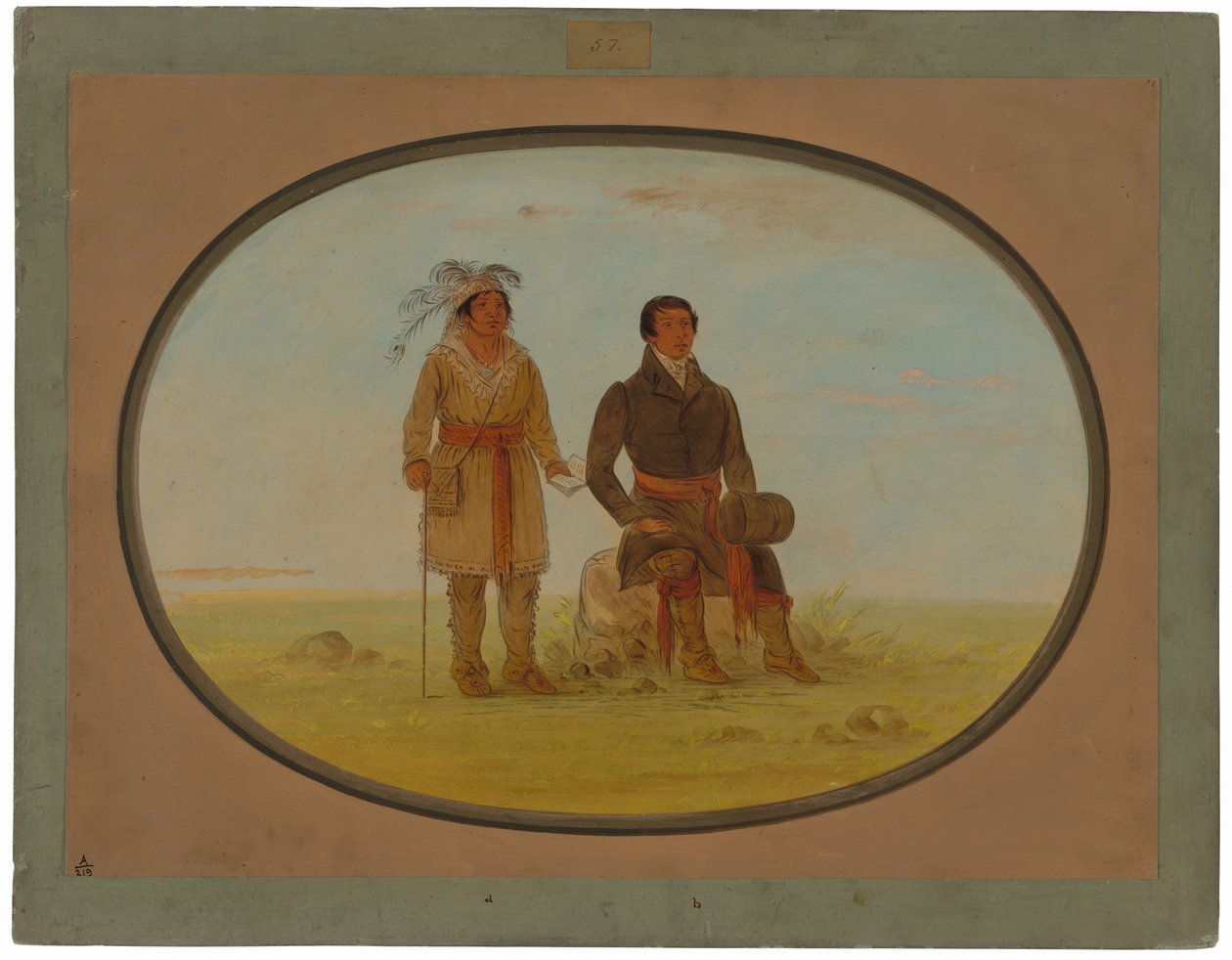 Un chef Mohigan et un missionnaire - George Catlin