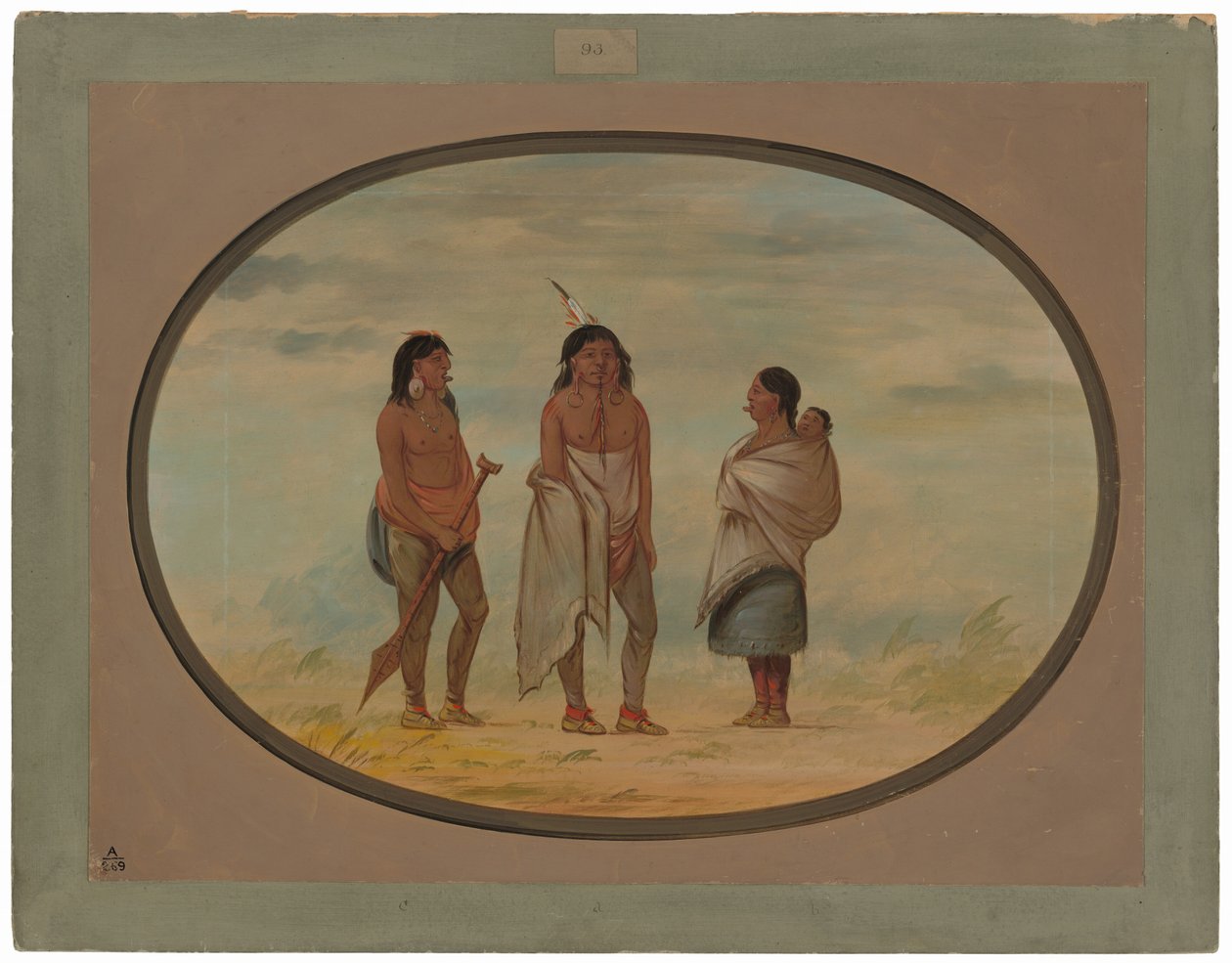 Chef indien Nayas, sa femme et un guerrier - George Catlin