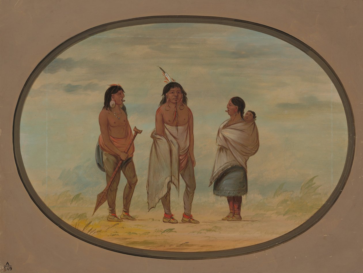 Chef Indien Nayas, Sa Femme, et un Guerrier, 1855-1869 - George Catlin