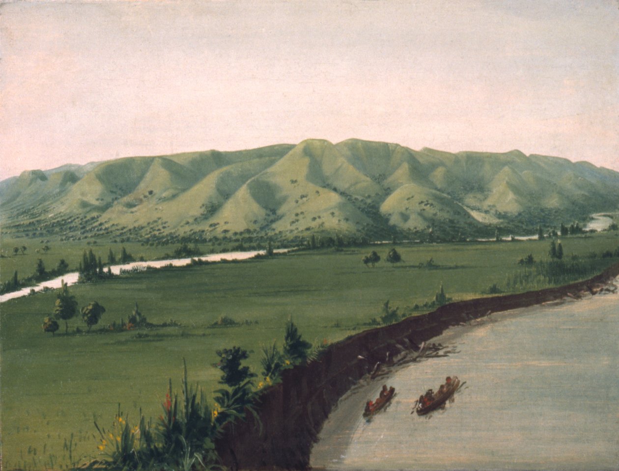 Falaises de Nishnabottana, 1070 miles au-dessus de St. Louis - George Catlin