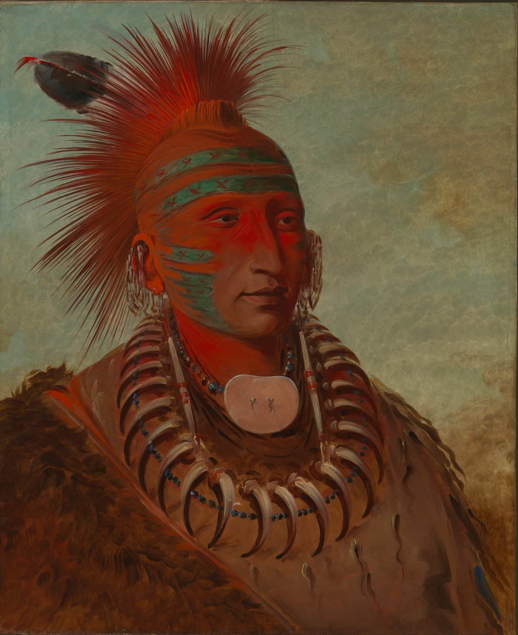 No-ho-mun-ya, Celui qui ne prête pas attention, 1844 - George Catlin