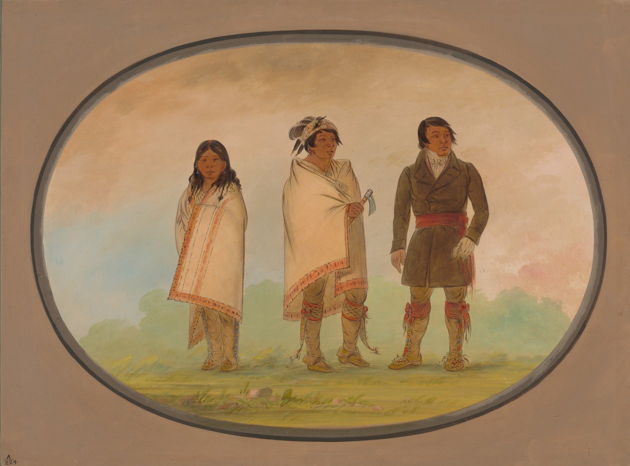 Chef Oneida, sa sœur et un missionnaire - George Catlin