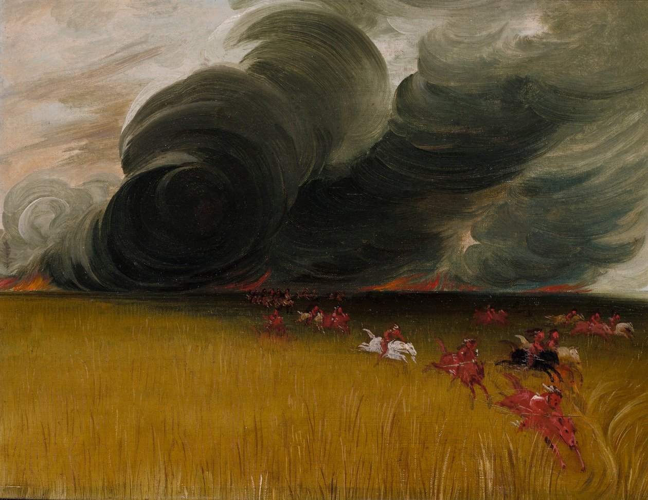 Brûlage des prairies - George Catlin