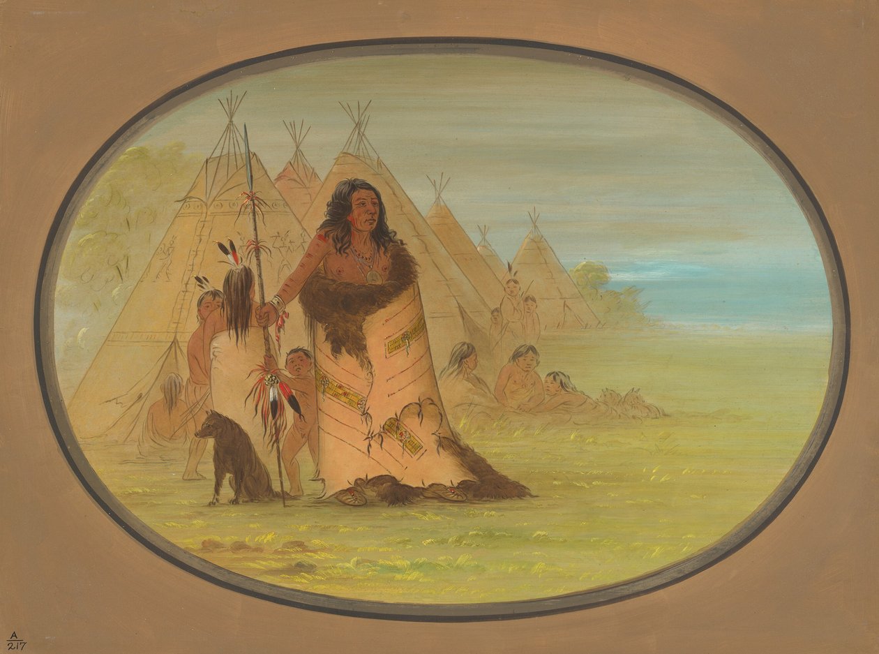 Chef Puncah entouré de sa famille - George Catlin