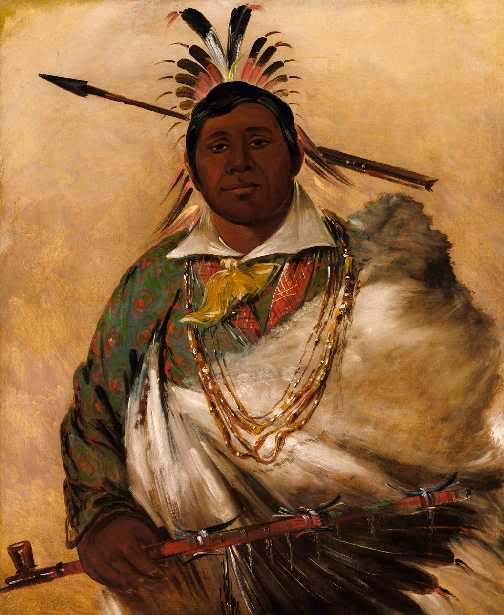 Téh-ke-néh-kee, Black Coat, un chef - George Catlin