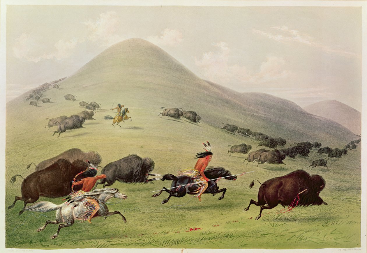 La Chasse au Bison, c.1832 - George Catlin