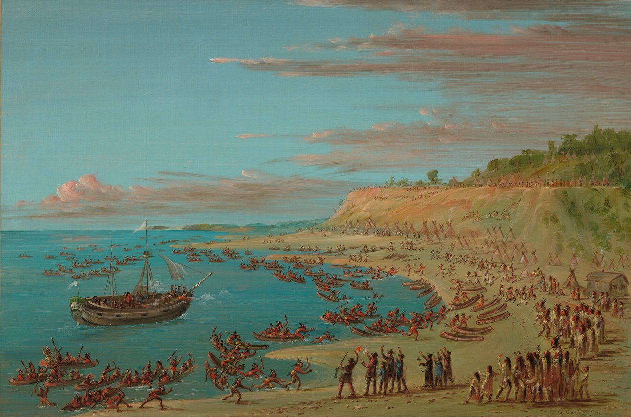 Le Griffin entrant dans le port de Mackinaw, 27 août 1679 - George Catlin