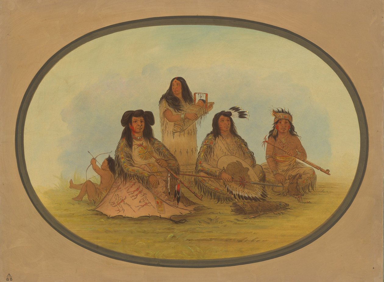 Le chef Sioux avec plusieurs Indiens, 1861-1869 - George Catlin