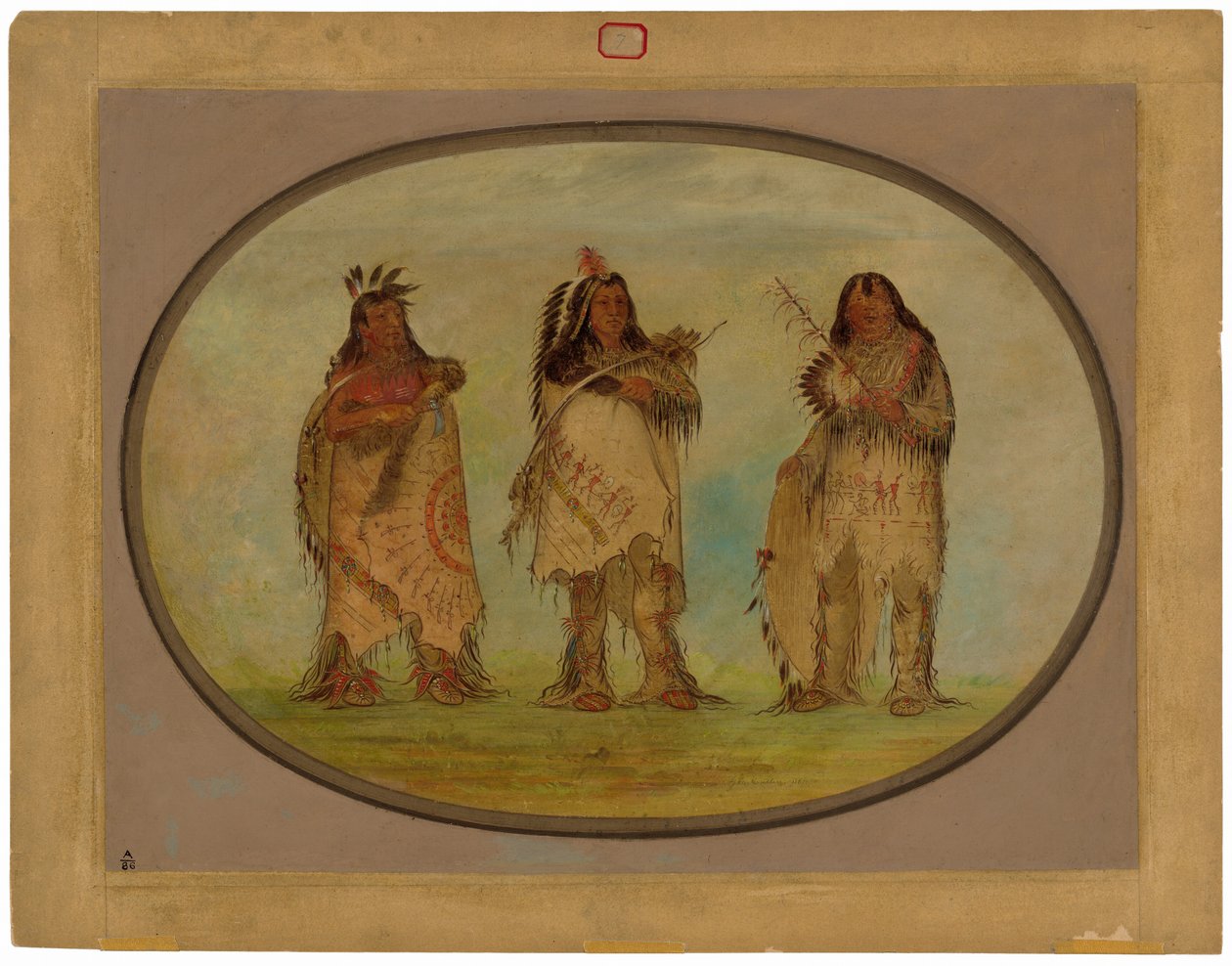 Trois guerriers distingués de la tribu Sioux - George Catlin