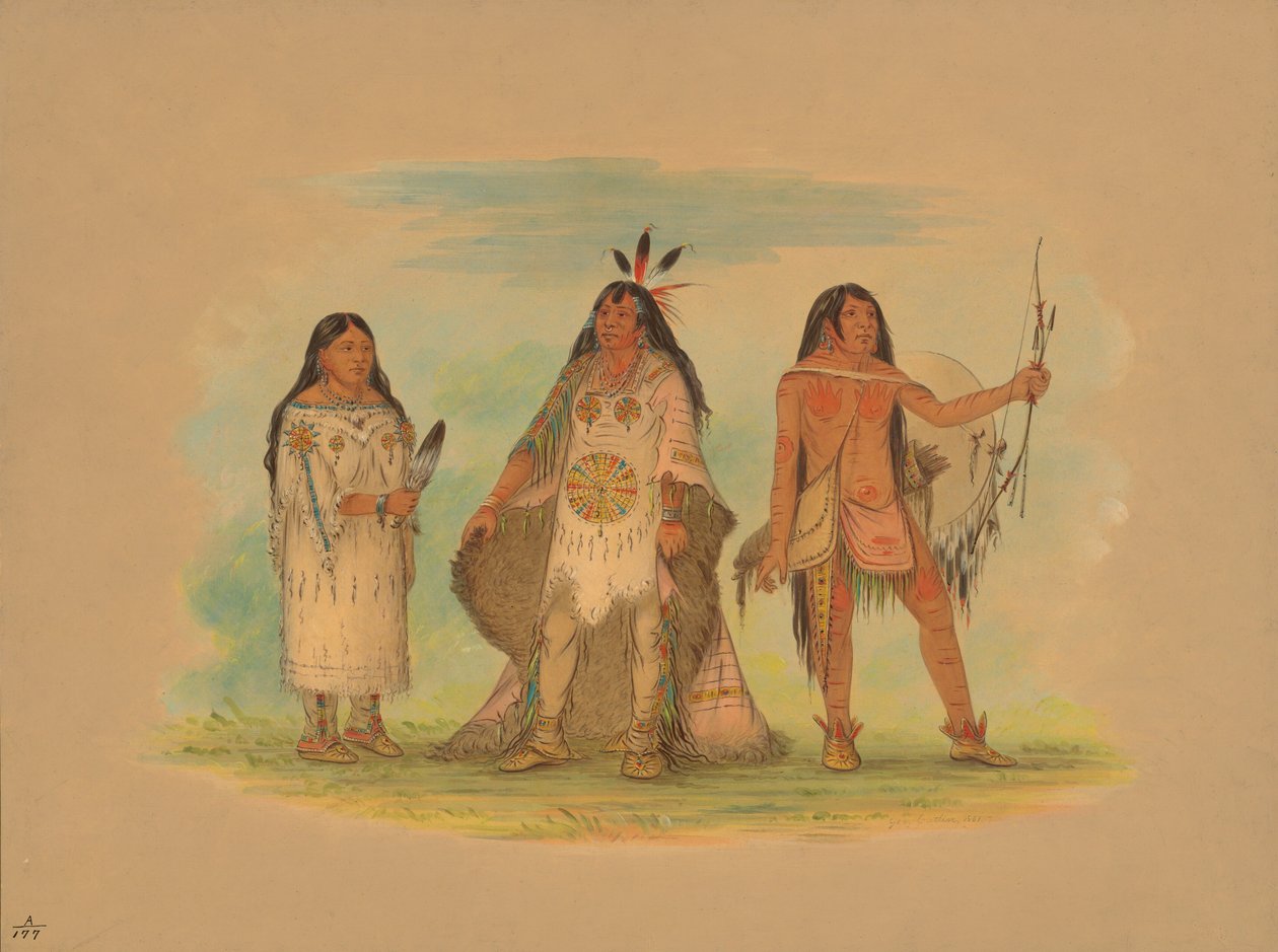 Trois Indiens Minatarree, 1861 - George Catlin