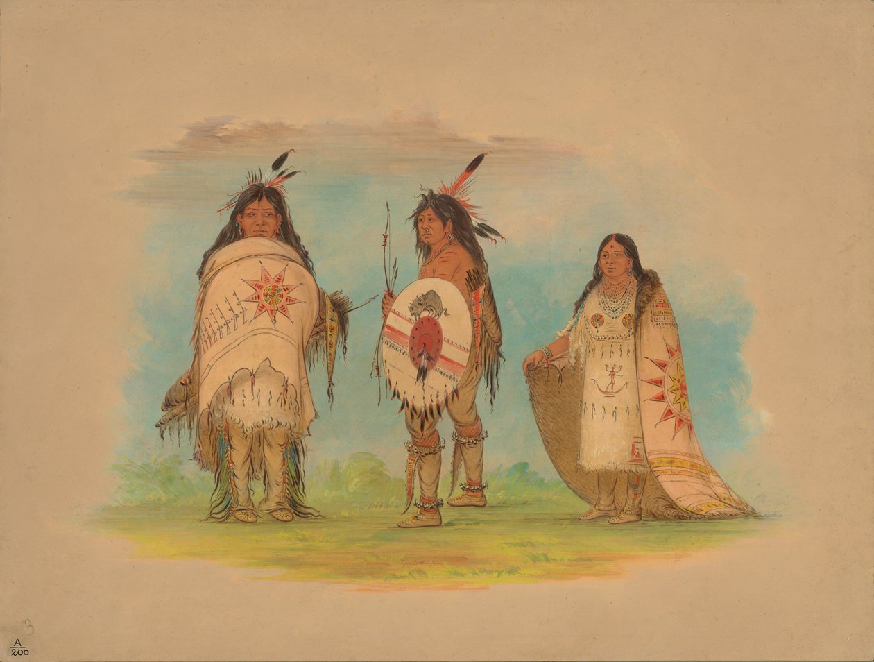 Trois Indiens Riccarree, 1861 - George Catlin