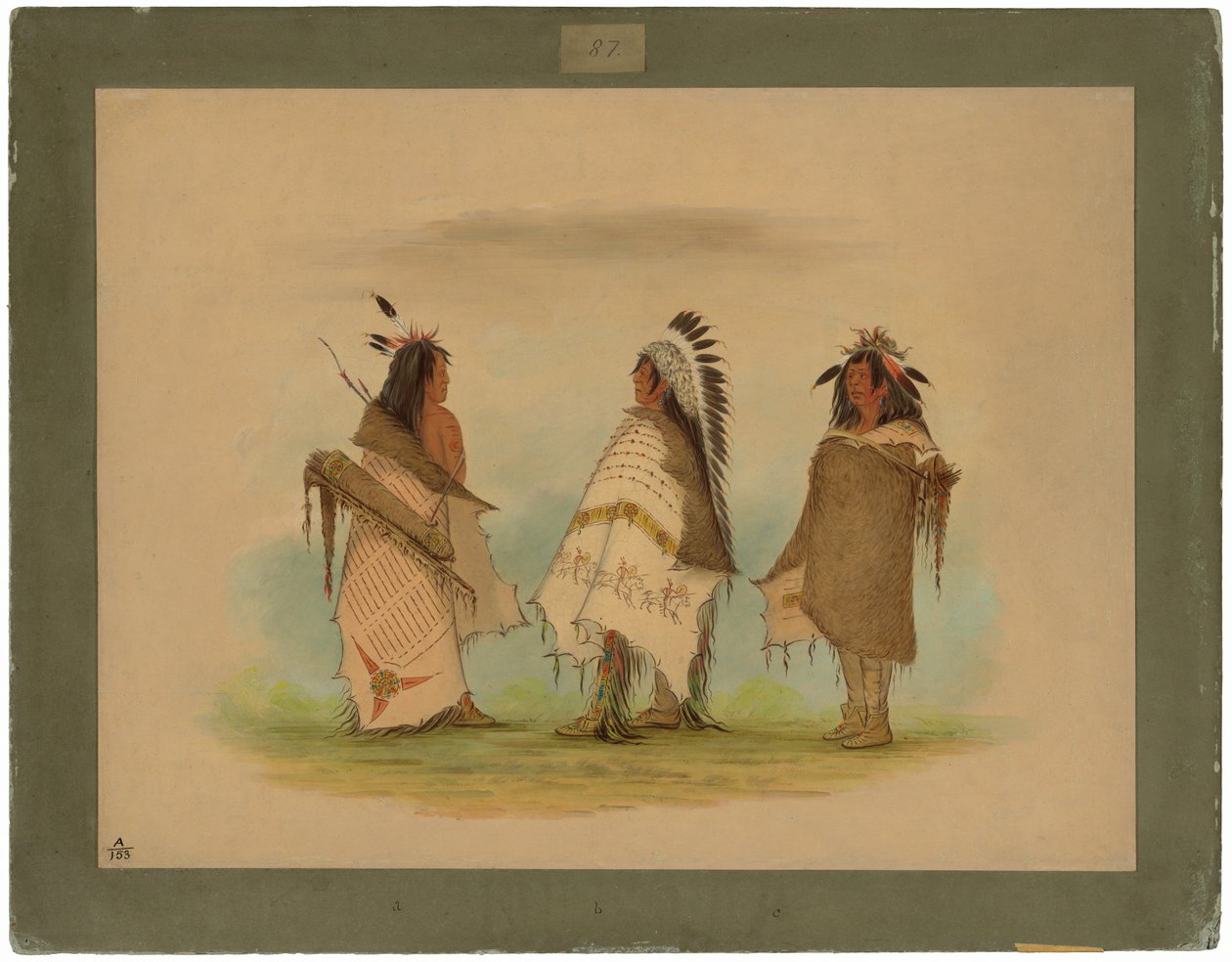 Trois guerriers Shoshonee - George Catlin